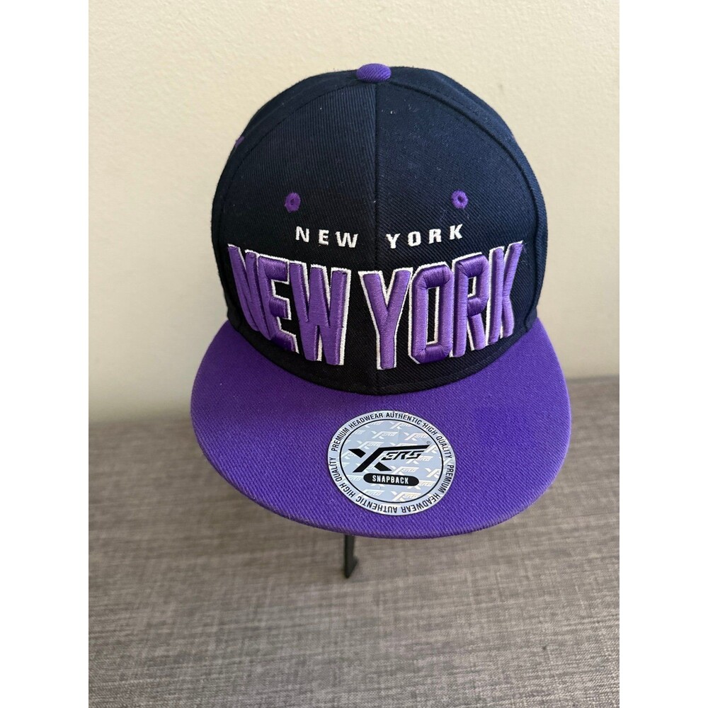Men’s Xers New York Embroidered Purple/Black Snapback Hat * One Size*
